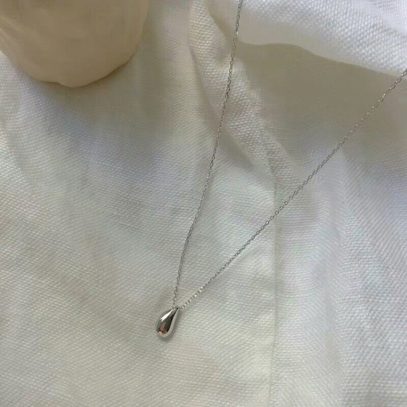 小众百搭银色水滴项链女锁骨链