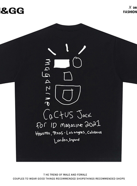 Travis Scott Cactus Jack Wink Utopia 高街潮牌男女宽松短袖T恤