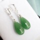 贵族款 高贵显气质纯银碧玉水滴耳圈纯银养耳洞玉耳环招财玉耳坠