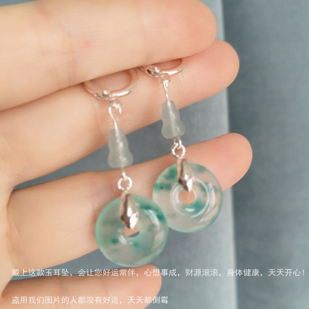 新品冲量价贵族款天然翡翠冰种纯耳饰