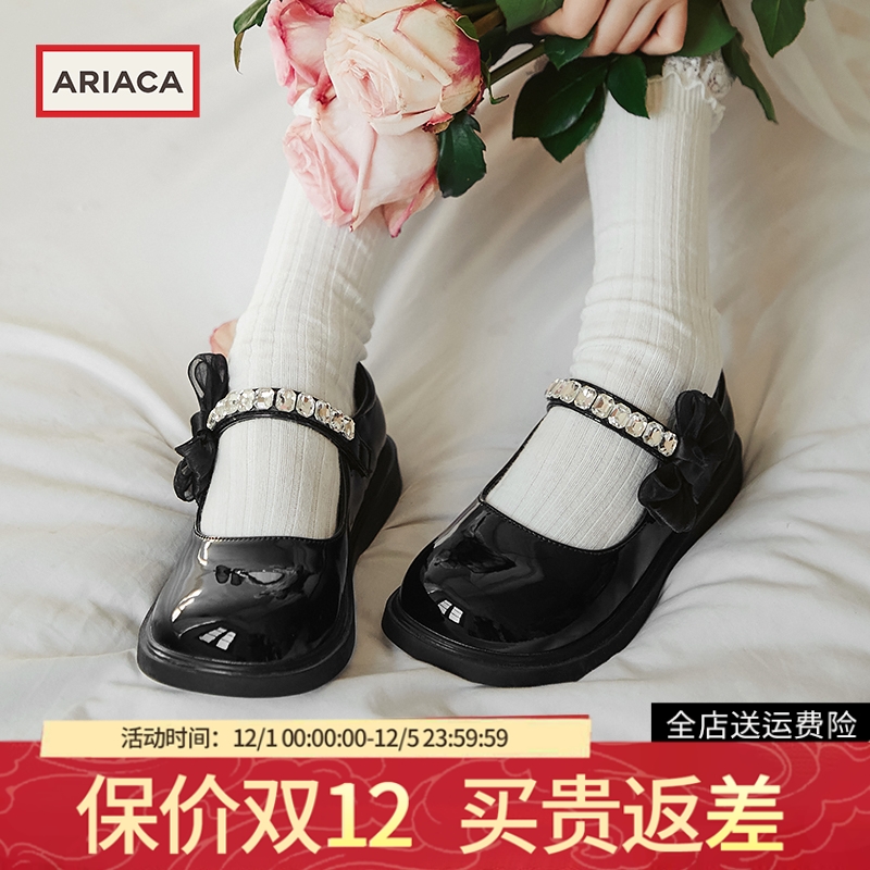 ARIACA艾芮苏春季公主黑皮鞋女童