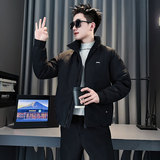 MF104-P138控178冬季社会小伙加厚保暖立领棉衣棉服外套黑色1，男装棉衣，电商A220