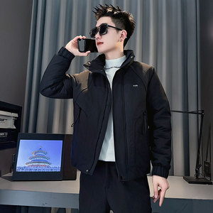 MF101-P138 控178 冬季社会小伙加厚保暖立领棉衣棉服外套 黑色1，男装棉衣，电商A220