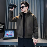 MF107-P138控178冬季社会小伙加厚保暖棉衣棉服连帽外套黑色1，男装棉衣，电商A220