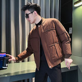 MF97-P138控178冬季社会小伙加厚保暖立领棉衣棉服外套咖色1，男装棉衣，电商A220