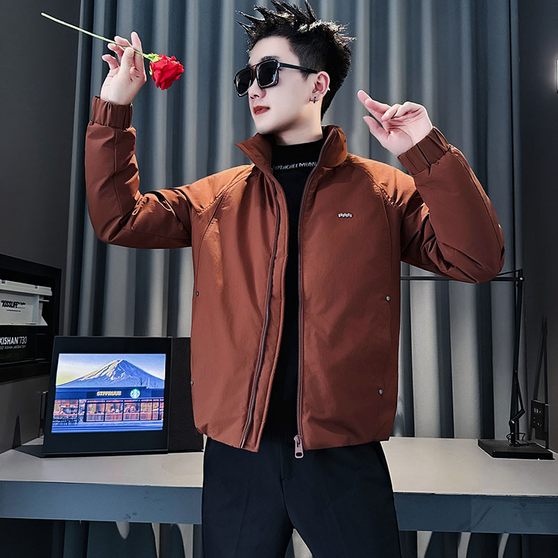 MF104-P138控178冬季社会小伙加厚保暖立领棉衣棉服外套咖色2,男装棉衣,电商A220