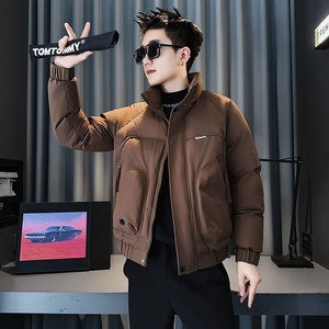 MF86-P138 控178  冬季社会小伙加厚保暖立领棉衣棉服外套焦糖色1图片