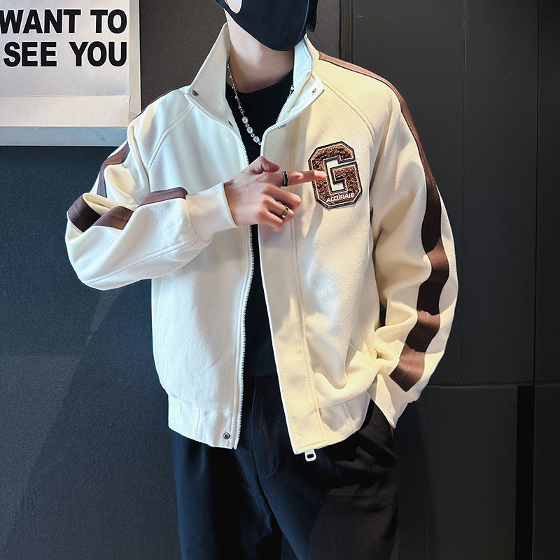 SJ49-P108控148秋装社会小伙夹克外套男潮店主风上衣黑色2,男装夹克,电商A220