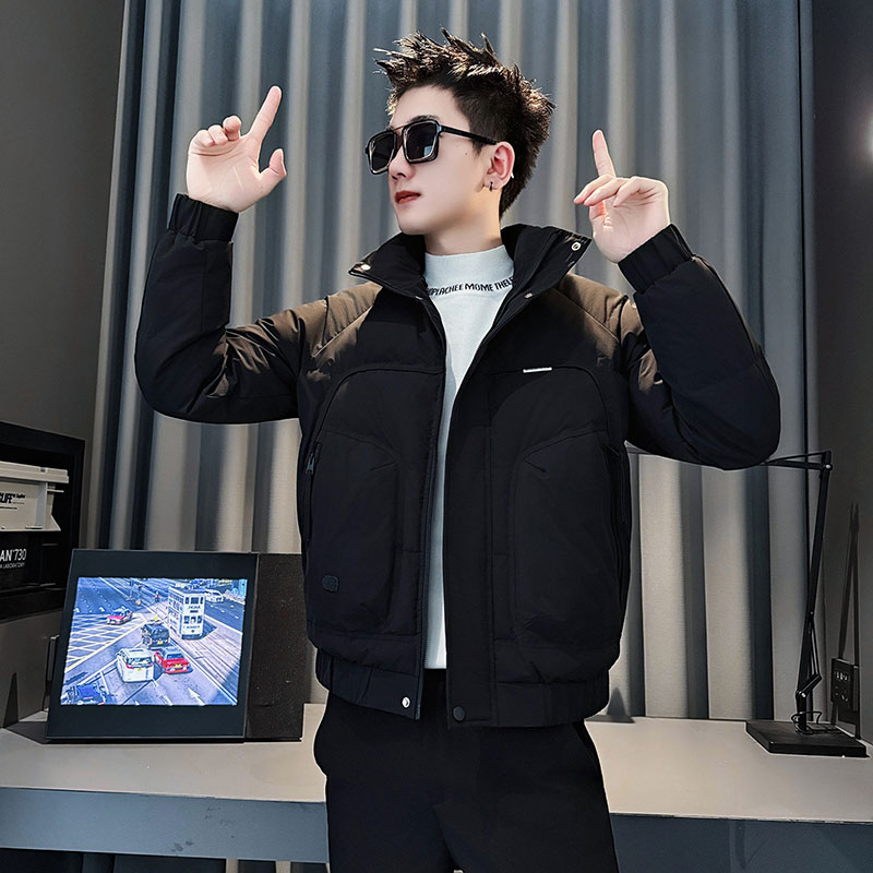 MF86-P138控178冬季社会小伙加厚保暖立领棉衣棉服外套黑色1，男装棉衣，电商A220