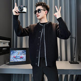 SM99-P88 控118 社会小伙店主风男潮毛衣针织衫 黑1,男装针织衫/毛衣,电商A220, SM99-P88 控118 社会小伙店主风男潮毛衣针织衫 黑1,男装针织衫/毛衣,电商A220,