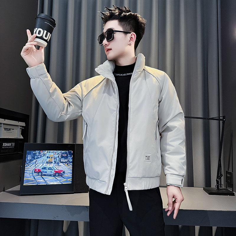 MF85-P138控178冬季社会小伙加厚保暖立领棉衣棉服外套白色1,男装棉衣,电商A220