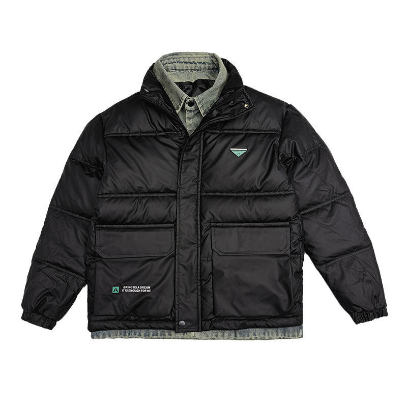 MF67-P138控178冬季社会小伙店主风假两件棉衣棉服外套灰1,男装棉衣,电商A220
