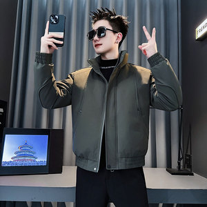 MF103-P138 控178 冬季社会小伙加厚保暖立领棉衣棉服外套 绿色1，男装棉衣，电商A220