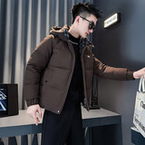 MF105-P138控178冬季社会小伙加厚保暖棉衣棉服连帽外套咖色1，男装棉衣，电商A220