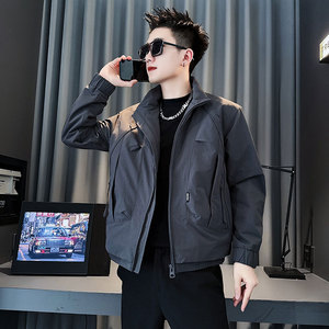 SJ165-P108 控148 社会小伙加棉夹克外套精神小伙男潮店主风黑色1图片