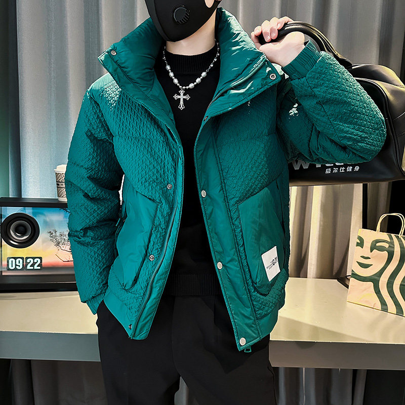 MF26-P148控198冬季社会精神小伙痞立领保暖休闲棉衣外套黑1,男装棉衣,电商A220