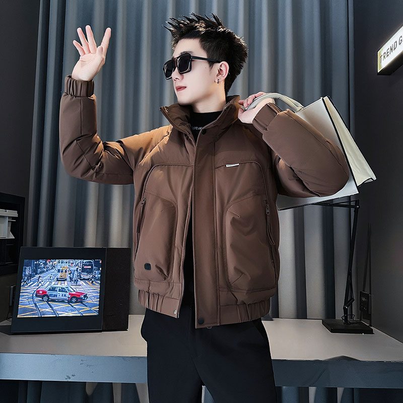 MF86-P138控178冬季社会小伙加厚保暖立领棉衣棉服外套咖色2,男装棉衣,电商A220