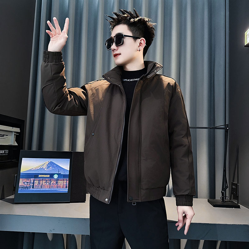 MF103-P138控178冬季社会小伙加厚保暖立领棉衣棉服外套咖色2,男装棉衣,电商A220