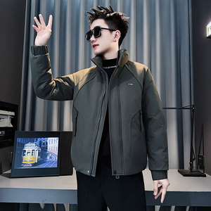 MF101-P138控178冬季社会小伙加厚保暖立领棉衣棉服外套绿色2