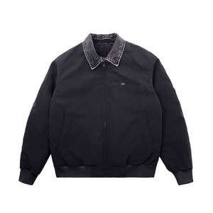 MF90-P148 控198 冬季社会小伙加厚保暖立领假两件棉服外套灰色1图片