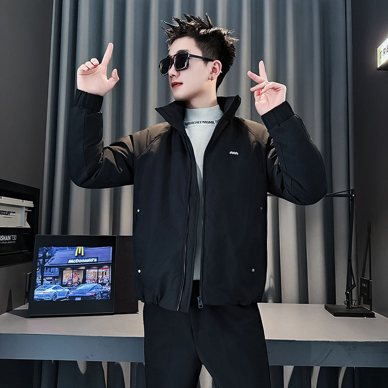 MF104-P138 控178  冬季社会小伙加厚保暖立领棉衣棉服外套 黑色1图片