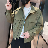 SJ18-P98控1382025秋装社会小伙夹克店主风外套休闲潮上衣黑3，男装夹克，电商A220