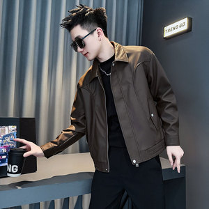 SJ157-P128 控168 秋冬装社会小伙皮衣夹克外套店主风潮上衣 黑1图片
