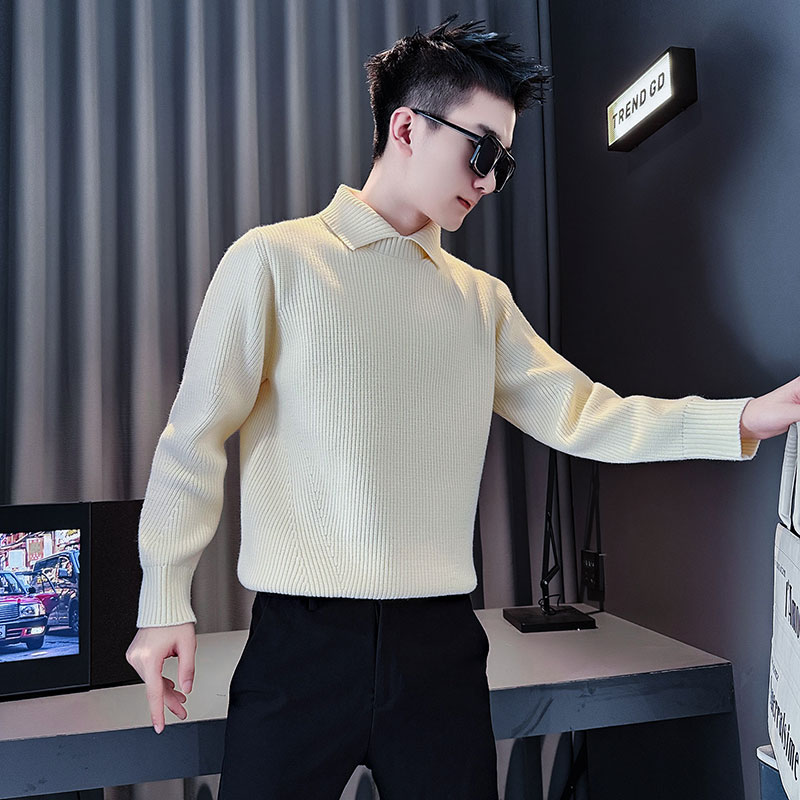 SM104-P78控108社会小伙店主风男潮毛衣针织衫白色2,男装针织衫/毛衣,电商A220