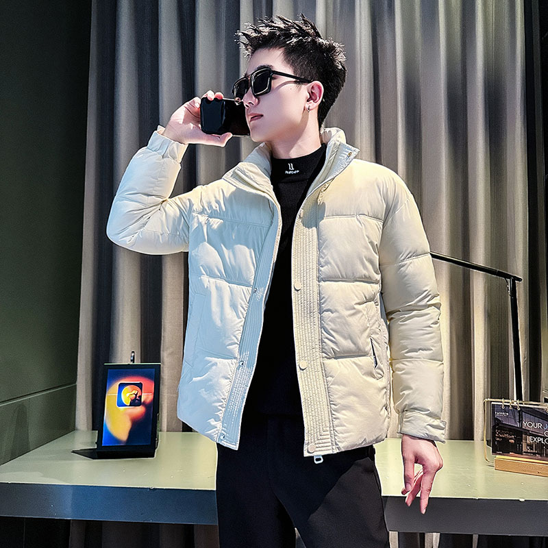 MF63-P138 控178  冬季社会小伙店主风立领棉衣棉服外套 白1图片