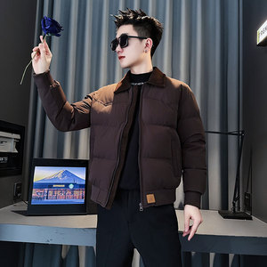 MF82-P138 控178  冬季社会小伙加厚保暖立领棉衣棉服外套 咖色2图片
