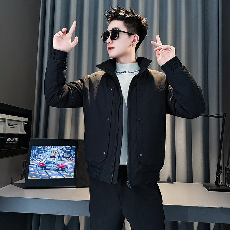 MF93  P138 控188  冬季社会小伙加厚保暖立领棉衣棉服外套 黑色1图片