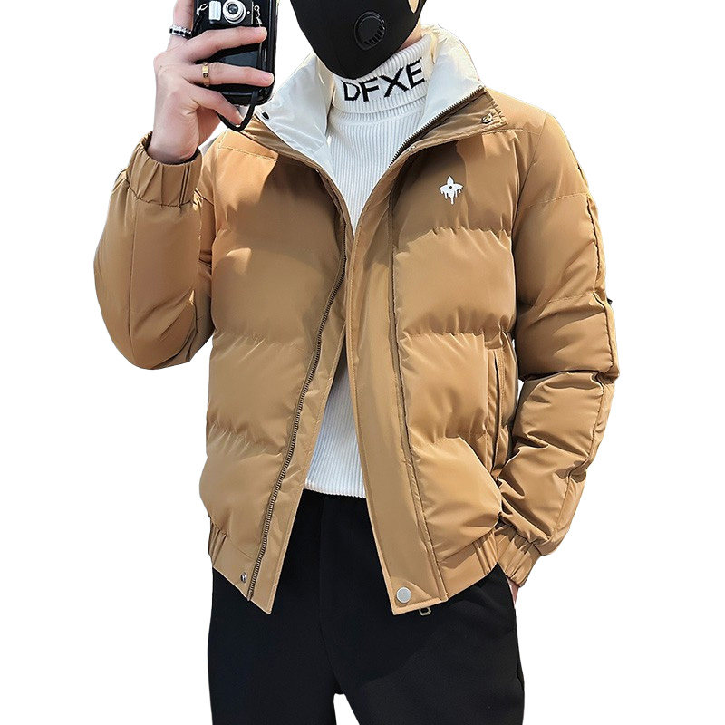 MF27-P128控168冬季社会精神小伙立领保暖休闲棉衣外套黑3,男装棉衣,电商A220