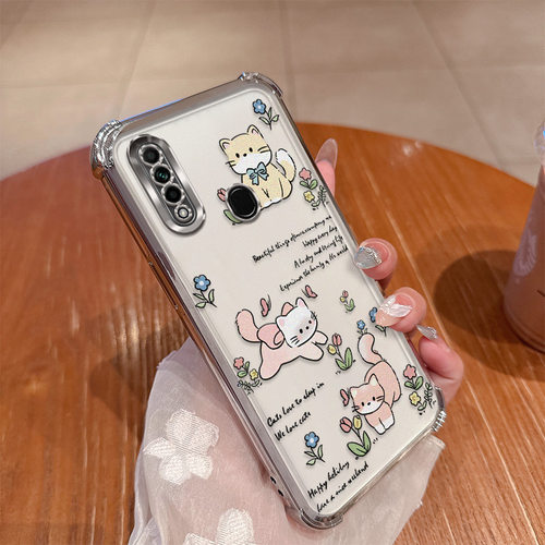 可爱猫咪适用oppoA8手机壳oppo卡通A8保护硅胶套opa全包气囊防摔PDBM00透明软壳opopa男女0pp0新款高颜值超薄