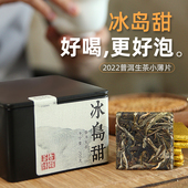 云南普洱茶迷你小薄片盒装 2022生普洱茶叶罐装 小份自己喝普洱生茶
