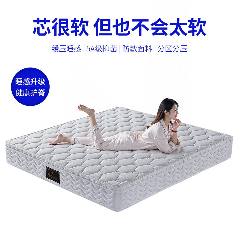 床垫3e椰棕床垫席梦思1.5m1.8米20cm厚弹簧椰棕垫 软硬两用经济型
