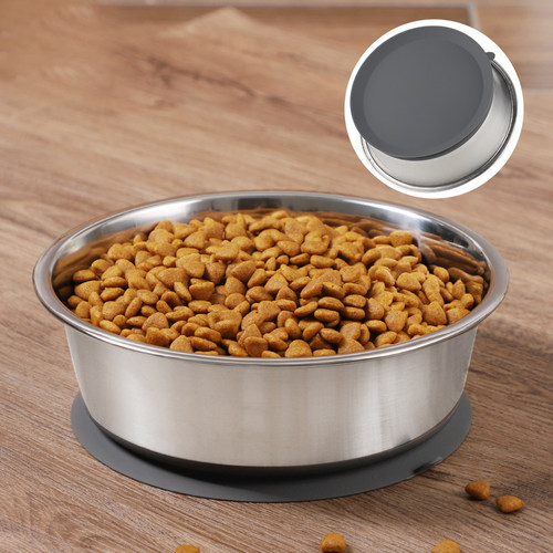 狗盆不锈钢防打翻硅胶吸盘狗碗猫碗狗狗饭盆食盆大中小型犬喝水盆