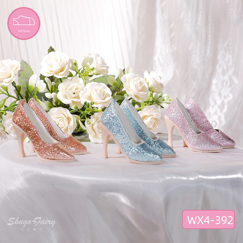 四分高跟脚环保树脂高跟鞋