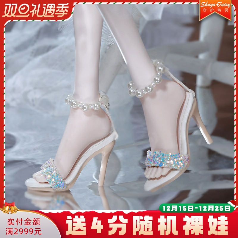 正版bjd娃鞋四分高跟脚女