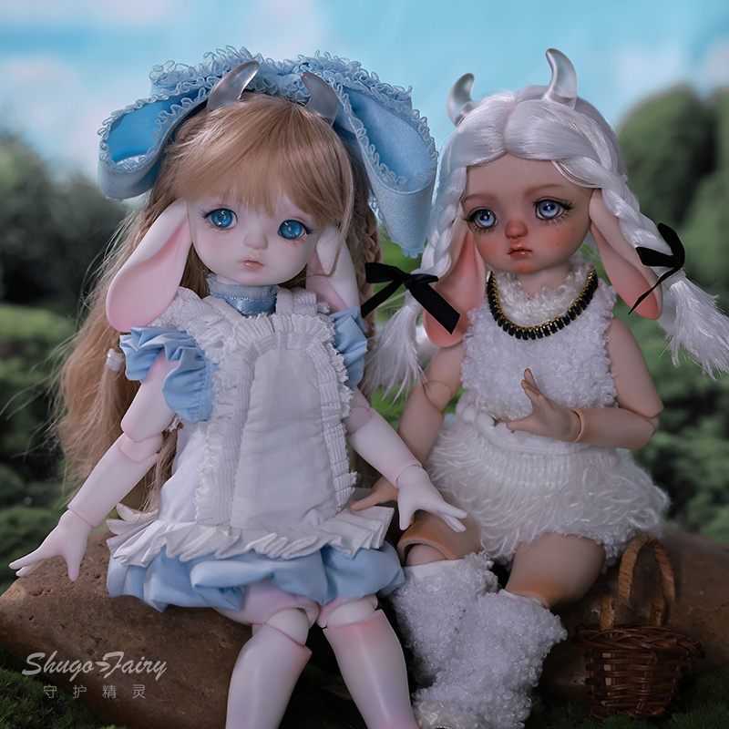 官方正版玩偶羊角透明6分bjd娃娃