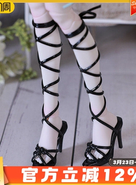 正品4分bjd娃鞋F4白薇高跟脚春桃体绑带高跟sd人形玩偶树脂娃鞋女