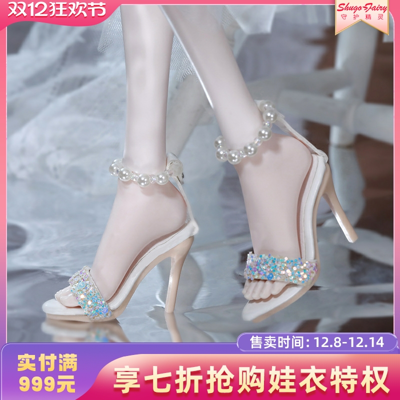 正版bjd娃鞋四分高跟脚女