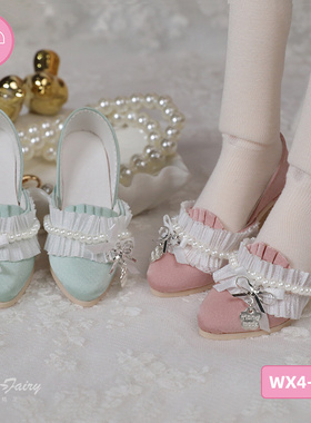 正版四4分bjd娃鞋蕾丝时尚女gl熊妹mdd大力力guy家雪豹体高跟do