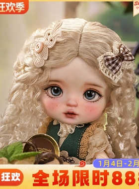 官方正版6分bjd娃娃Plums梅子大头娃娃复古田园风卷发SD娃娃玩偶