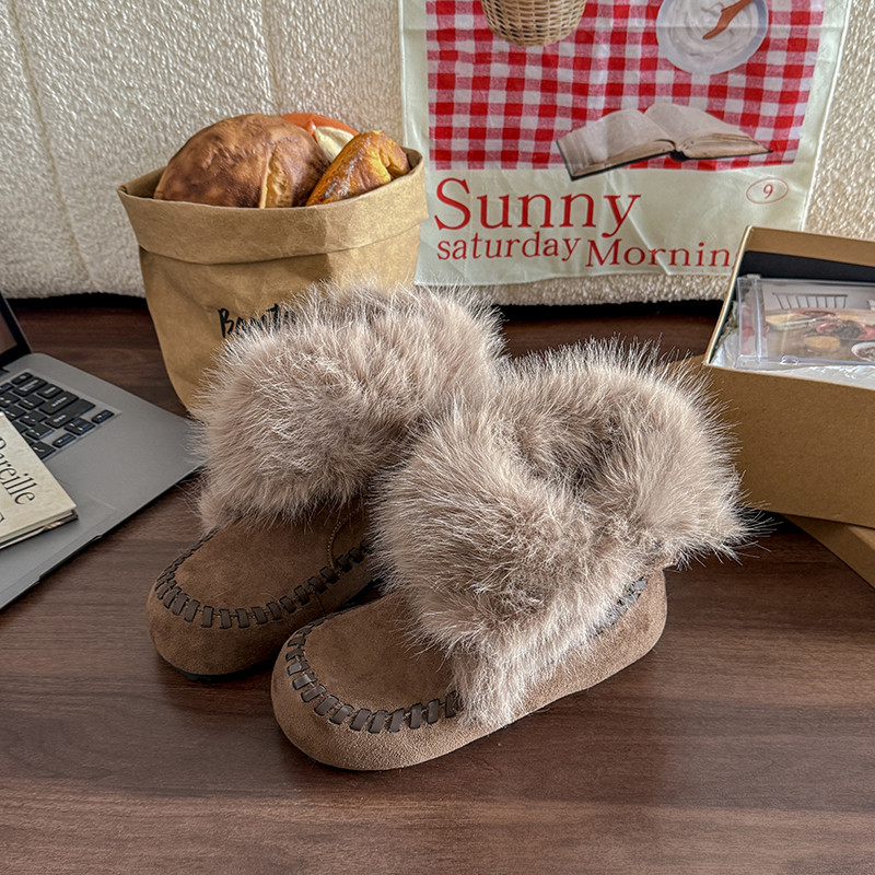 冬季新款时尚加绒保暖毛毛雪地靴