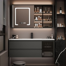 浴室柜组合岩板热弯一体盆卫生间洗漱台智能卫浴柜洗手洗脸盆镜柜