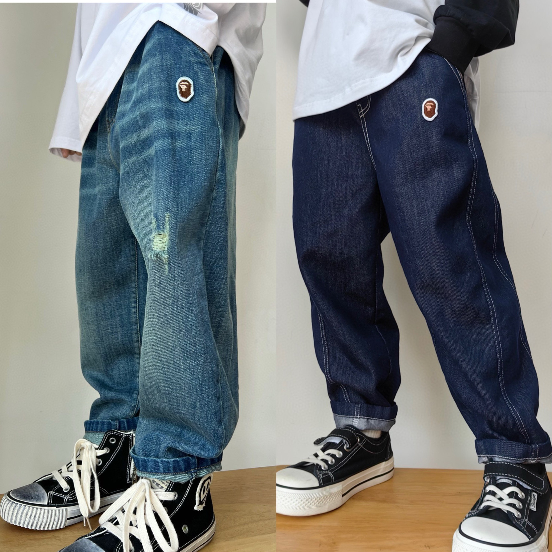 冬日系潮牌儿童破洞牛仔裤加绒加厚一体绒保暖男女童休闲百搭长裤,童装/婴儿装/亲子装,儿童牛仔裤,淘宝优惠券,粉丝福利购,淘宝优惠卷