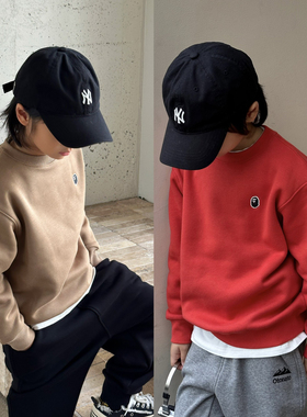 童装秋冬新年圣诞款儿童红色加绒卫衣男女童宝宝过年套头衫上衣潮