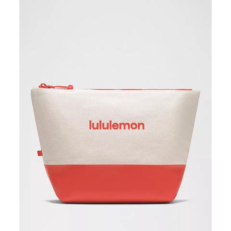 海外代购lululemon/露露乐蒙女士收纳包大容量便携帆布拼色旅行图片
