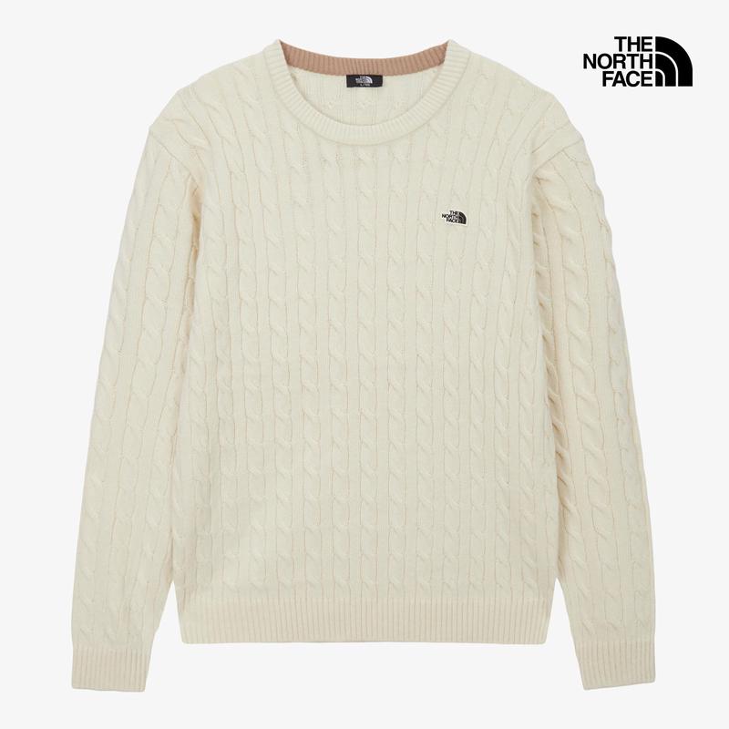 海外代购THE NORTH FACE/北面男士户外休闲衣圆领麻花编织露营