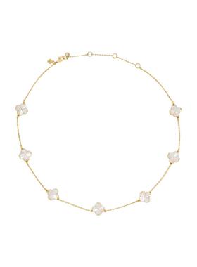 代购kate spade NEW YORK女士项链优雅精致简约清新金色四叶花